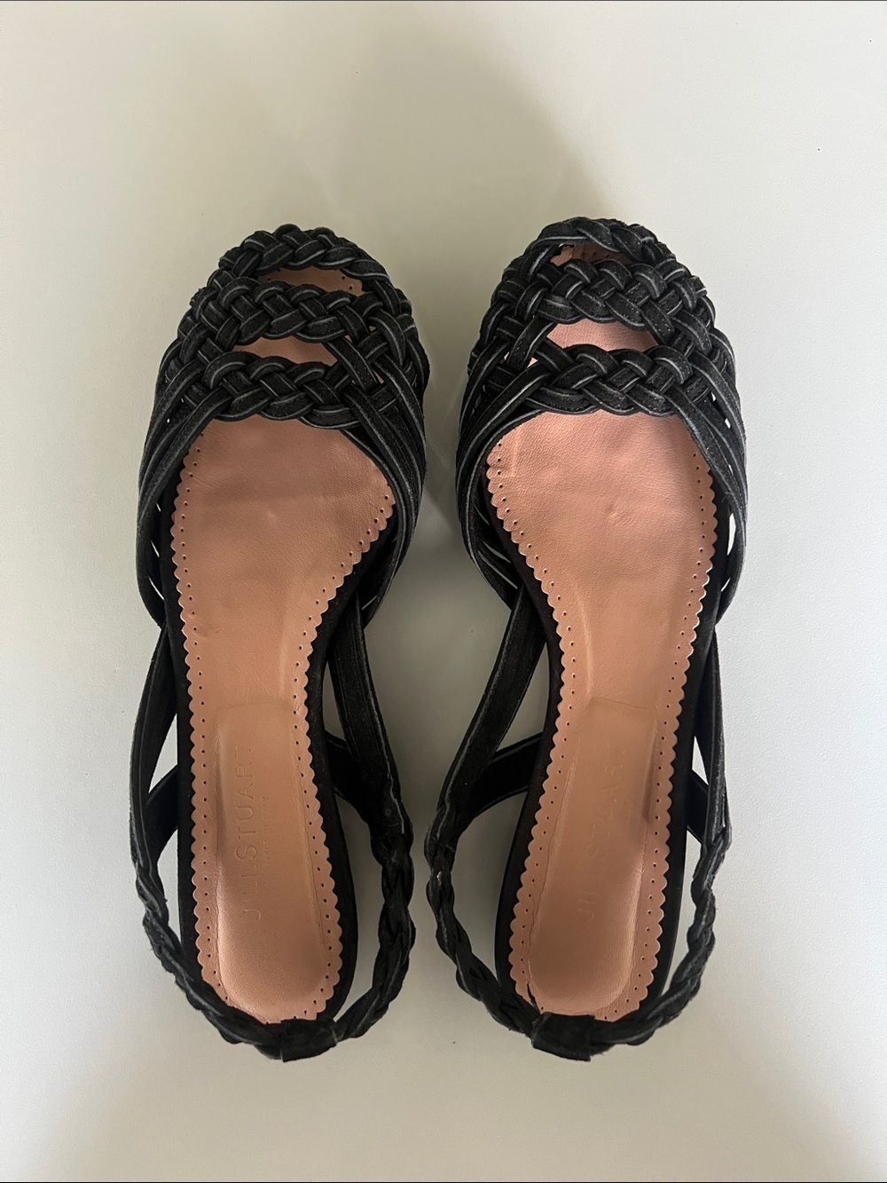 Jill Stuart Black Braided Slingback Sandals